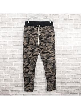 ORO Los Angeles Men's Camo Drawstring Jogger Pants gray black size Medium
